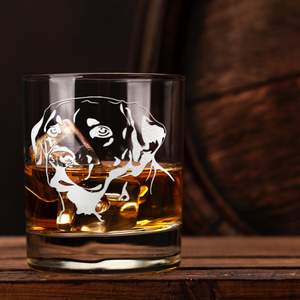 Labrador Head on 10.25oz Whiskey Glass