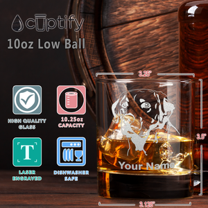 Personalized Labrador Head on 10.25oz Whiskey Glass