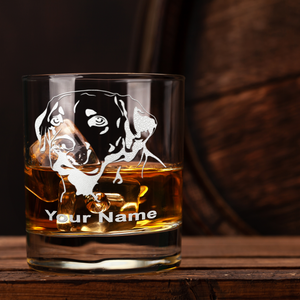 Personalized Labrador Head on 10.25oz Whiskey Glass