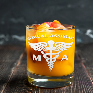 MA Medical Assistant on 10.25oz Whiskey Glass