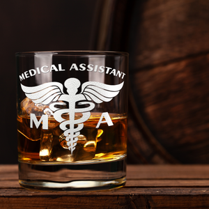 MA Medical Assistant on 10.25oz Whiskey Glass