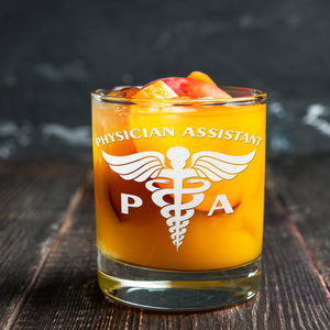 PA Physician Assistant on 10.25oz Whiskey Glass