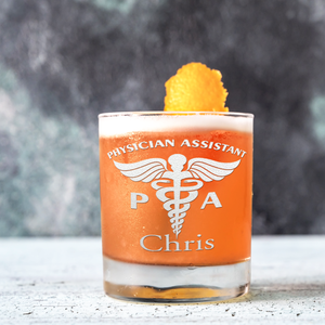 Personalized PA Physician Assistant on 10.25oz Whiskey Glass