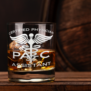 PA-C Certified Physician Assistant on 10.25oz Whiskey Glass