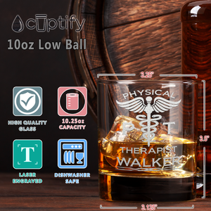 Personalized PT Physical Therapist on 10.25oz Whiskey Glass