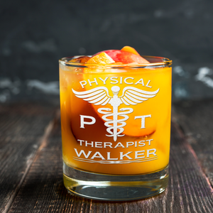 Personalized PT Physical Therapist on 10.25oz Whiskey Glass