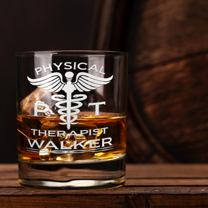 Personalized PT Physical Therapist on 10.25oz Whiskey Glass