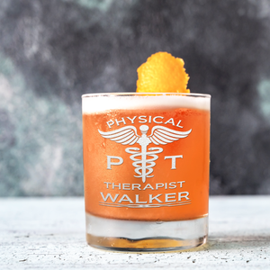 Personalized PT Physical Therapist on 10.25oz Whiskey Glass