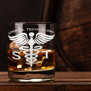 ST Surgical Technologist on 10.25oz Whiskey Glass