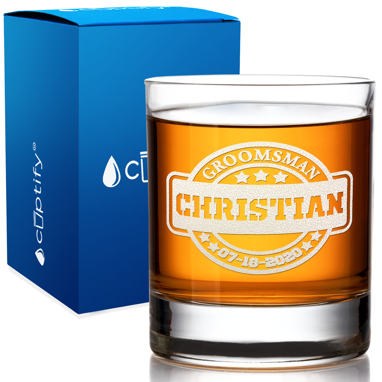 Personalized Groomsman Old Fashioned Glass