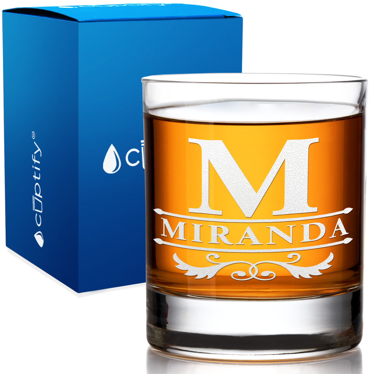 Personalized Initial Style 10.25oz Whiskey Glass
