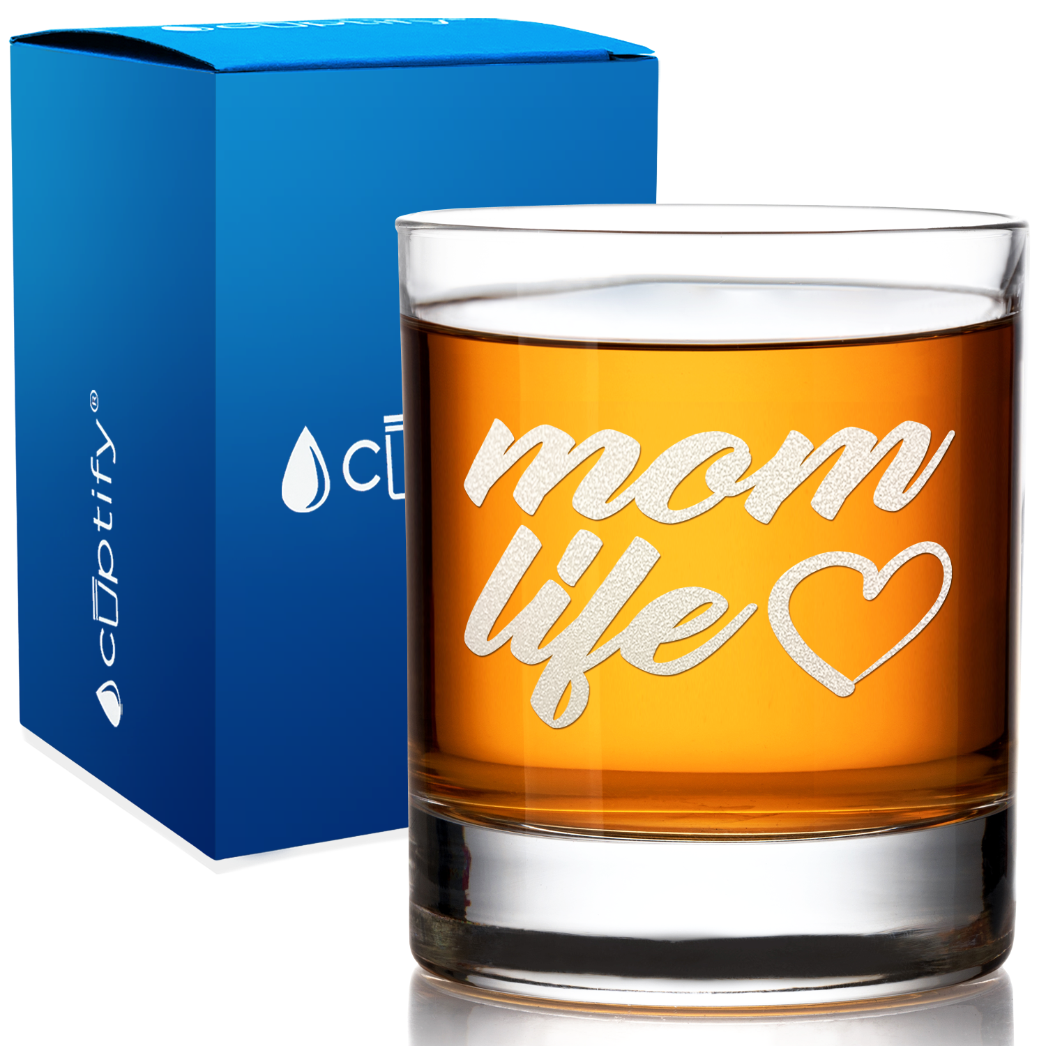 Mom Life on 10.25oz Whiskey Glass