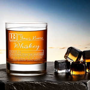 Personalized Whiskey Prescription on 10.25oz Whiskey Glass