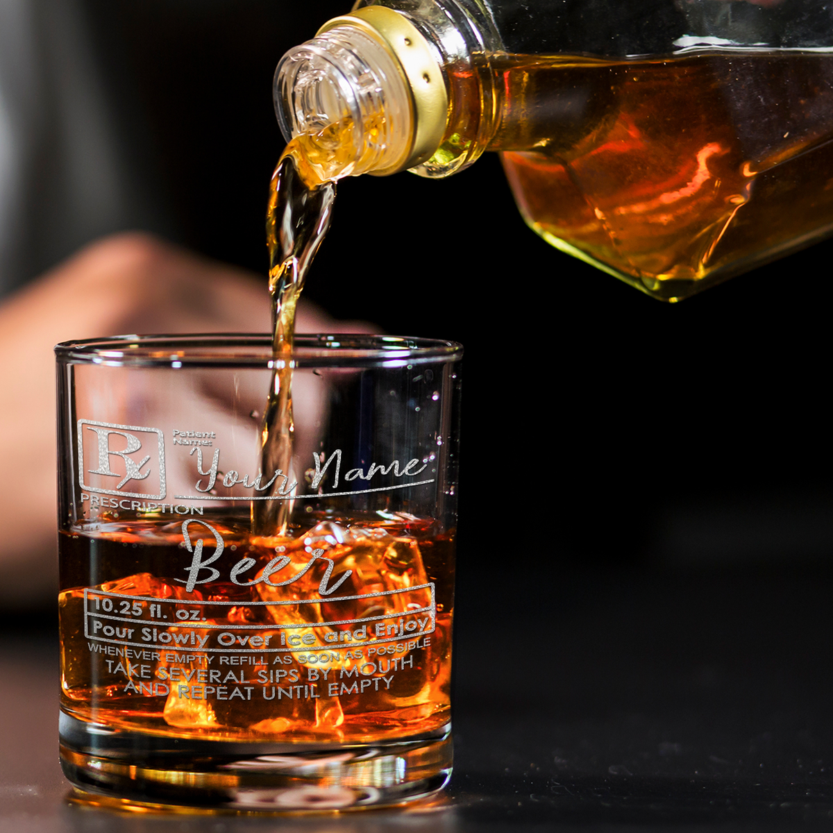 Personalized Prescription Beer on 10.25oz Whiskey Glass