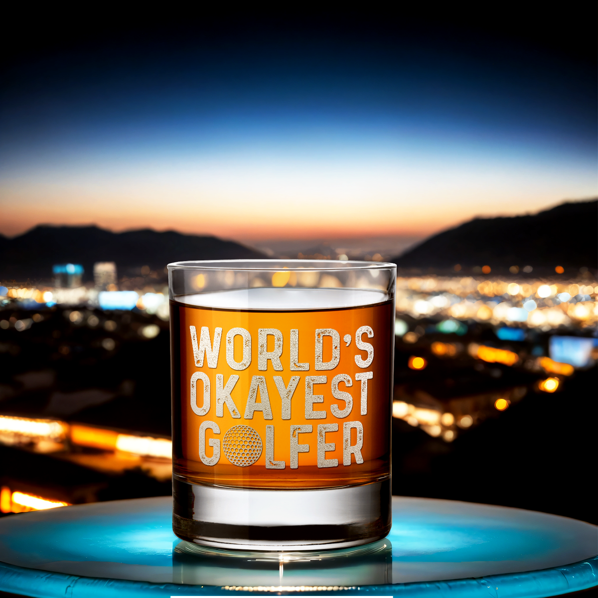 World's Okayest Golfer on 10.25oz Whiskey Glass