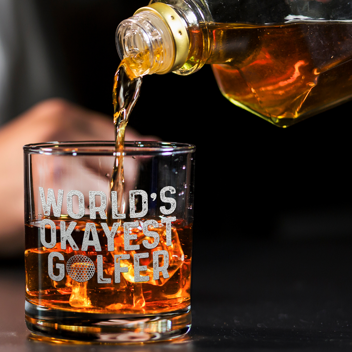World's Okayest Golfer on 10.25oz Whiskey Glass