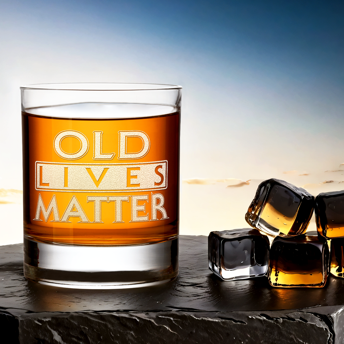 Old Lives Matter on 10.25oz Whiskey Glass