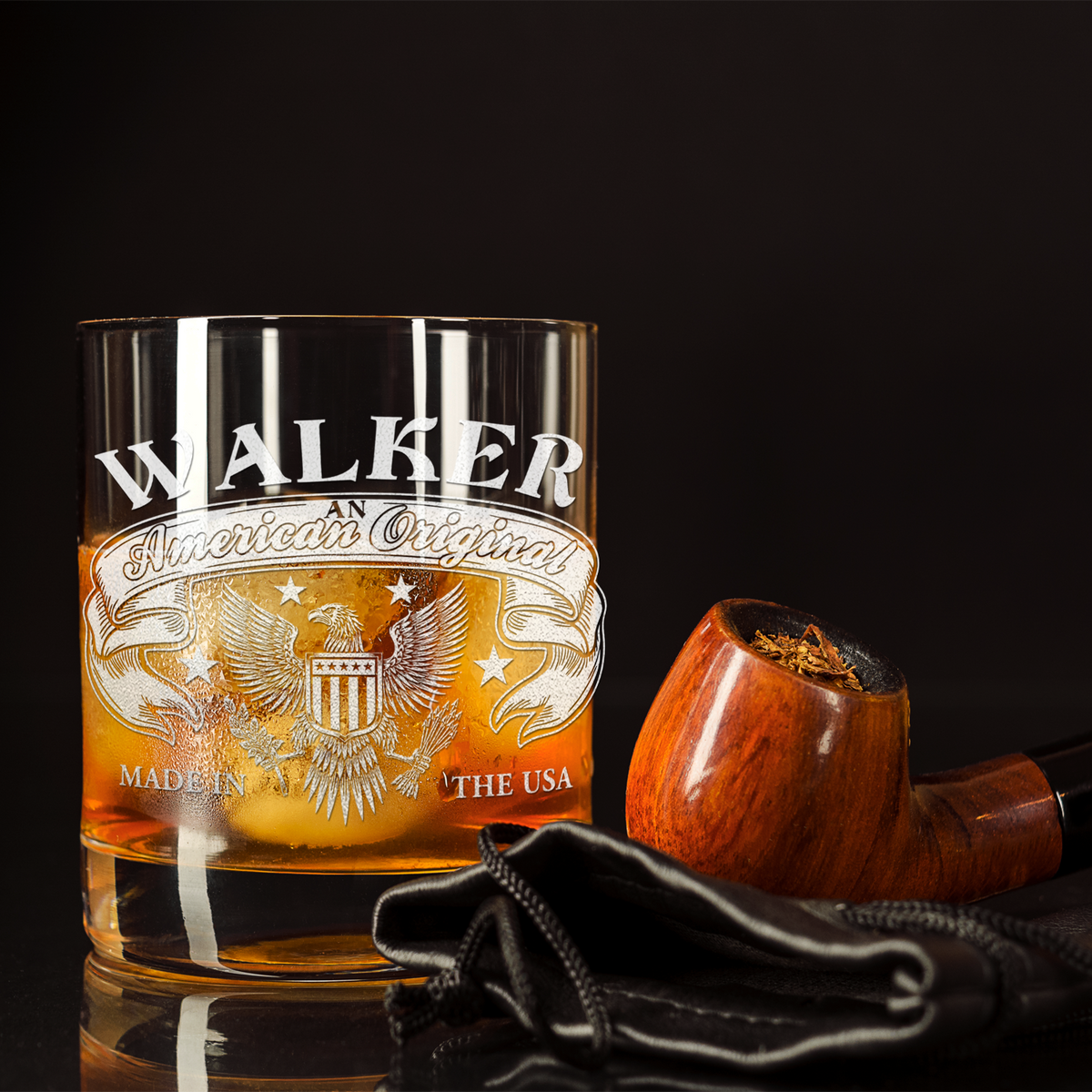 Personalized American Orignal Made In The USA on 10.25oz Whiskey Glass