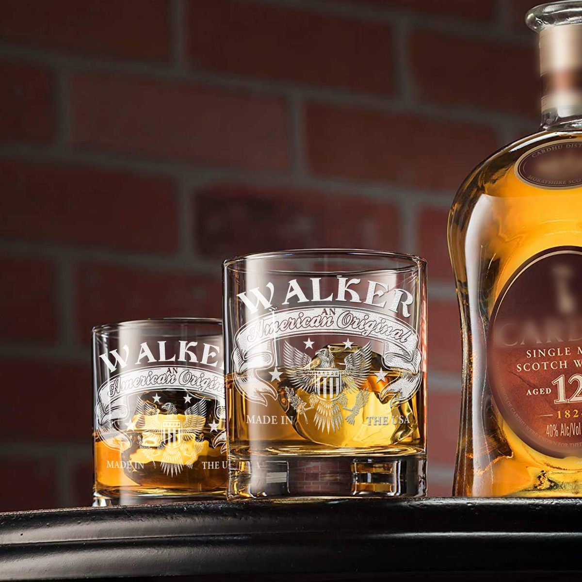 Personalized American Orignal Made In The USA on 10.25oz Whiskey Glass