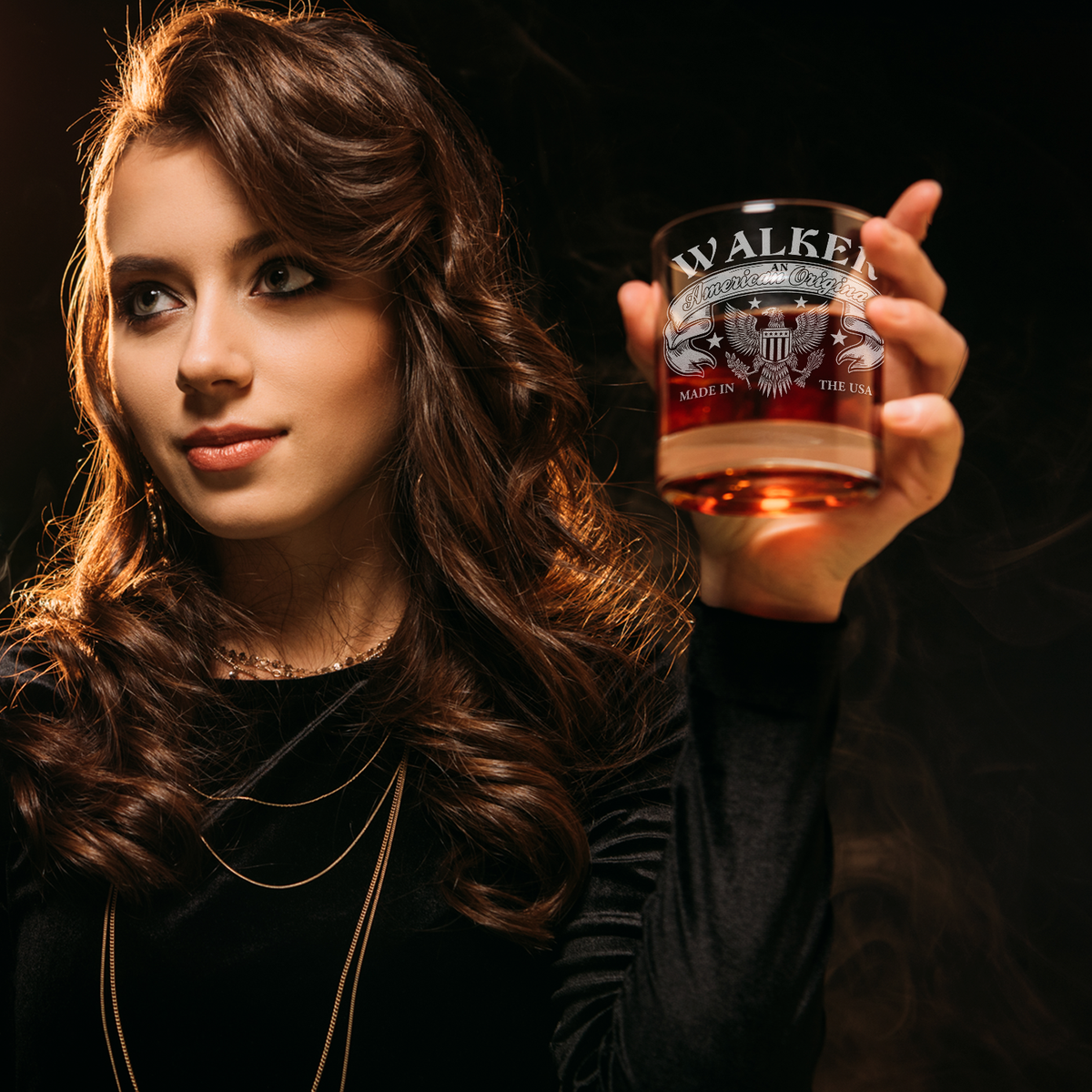 Personalized American Orignal Made In The USA on 10.25oz Whiskey Glass