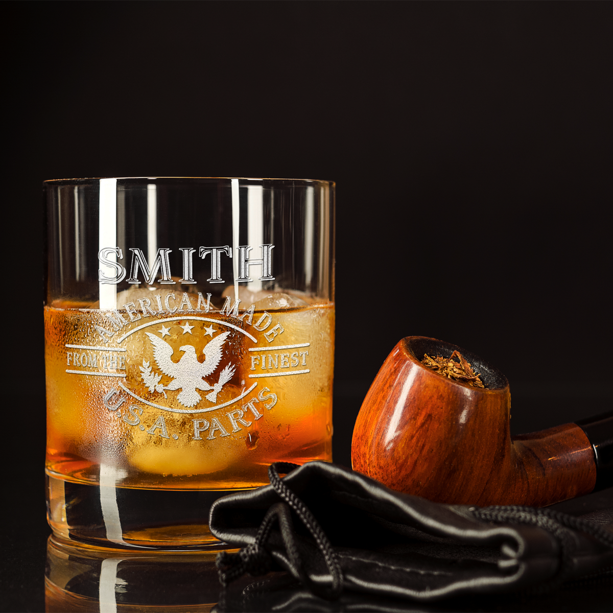 Personalized American From the Finest USA Parts on 10.25oz Whiskey Glass