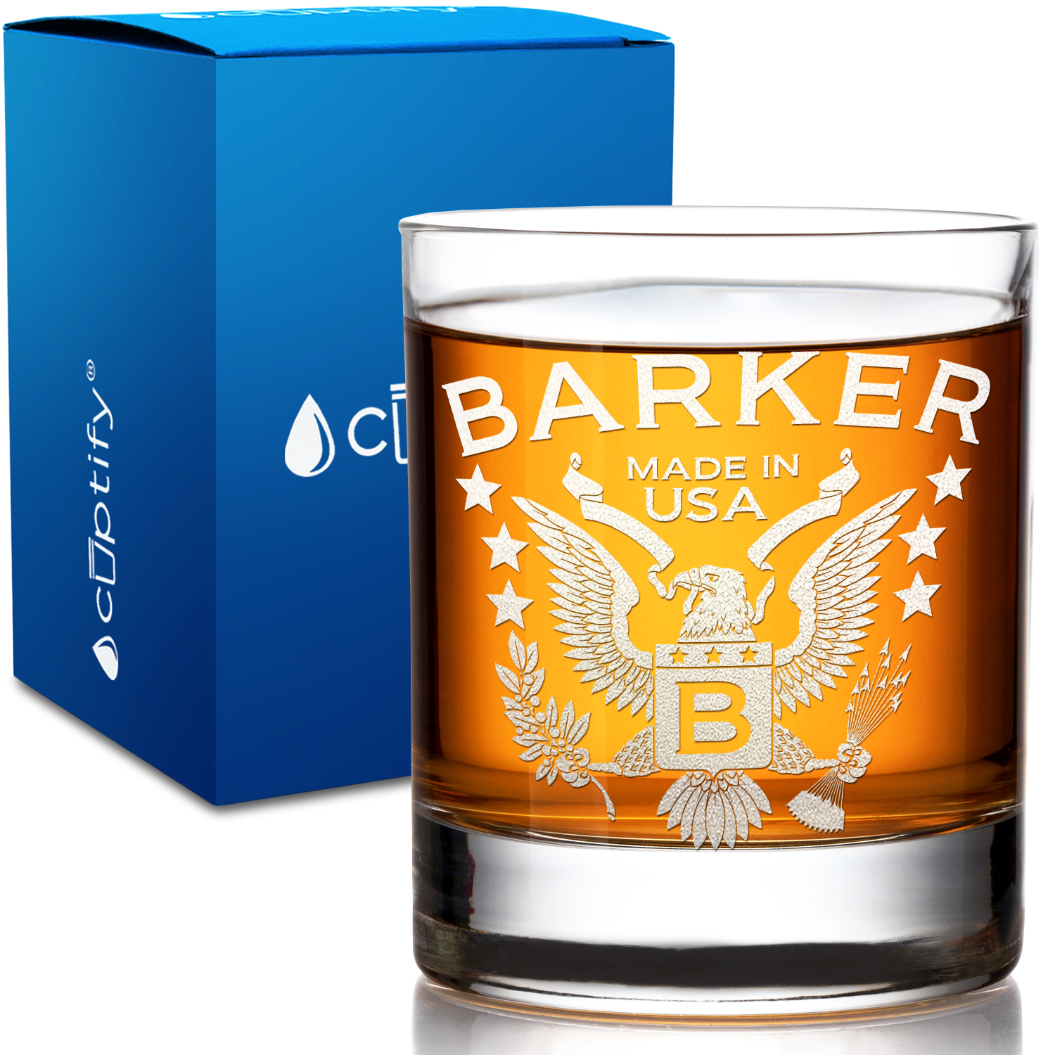 Personalized Made in USA on 10.25oz Whiskey Glass