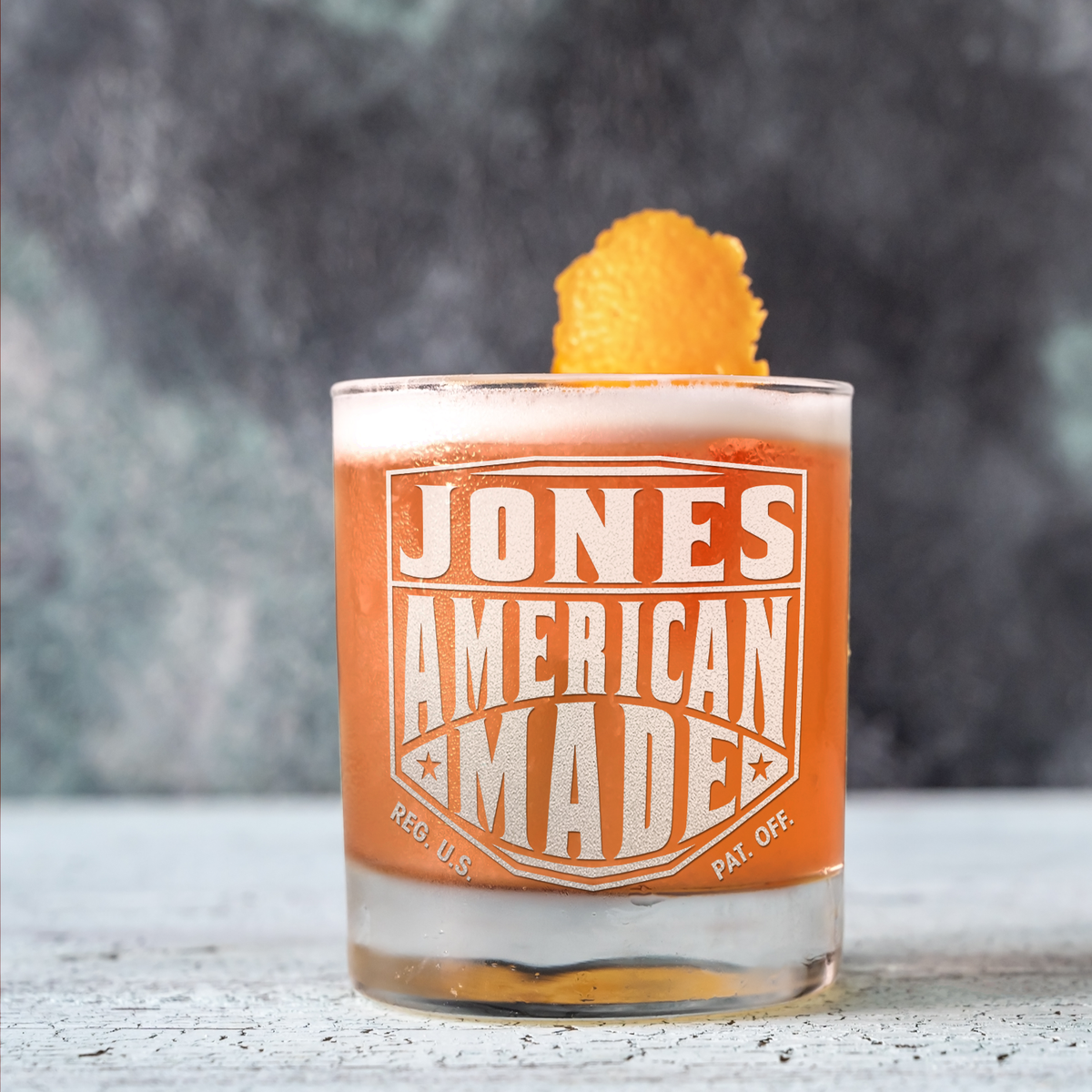 Personalized American Made on 10.25oz Whiskey Glass