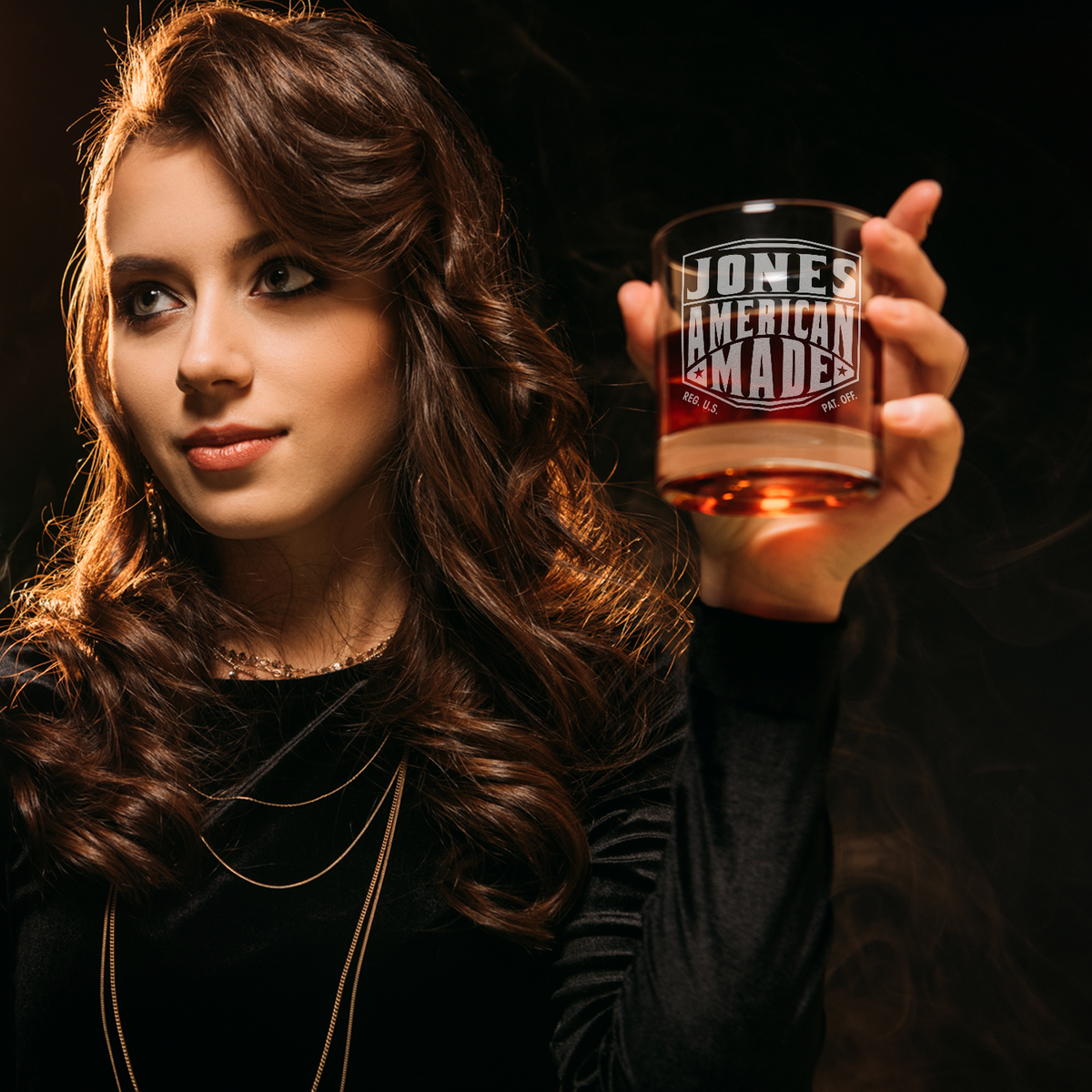 Personalized American Made on 10.25oz Whiskey Glass