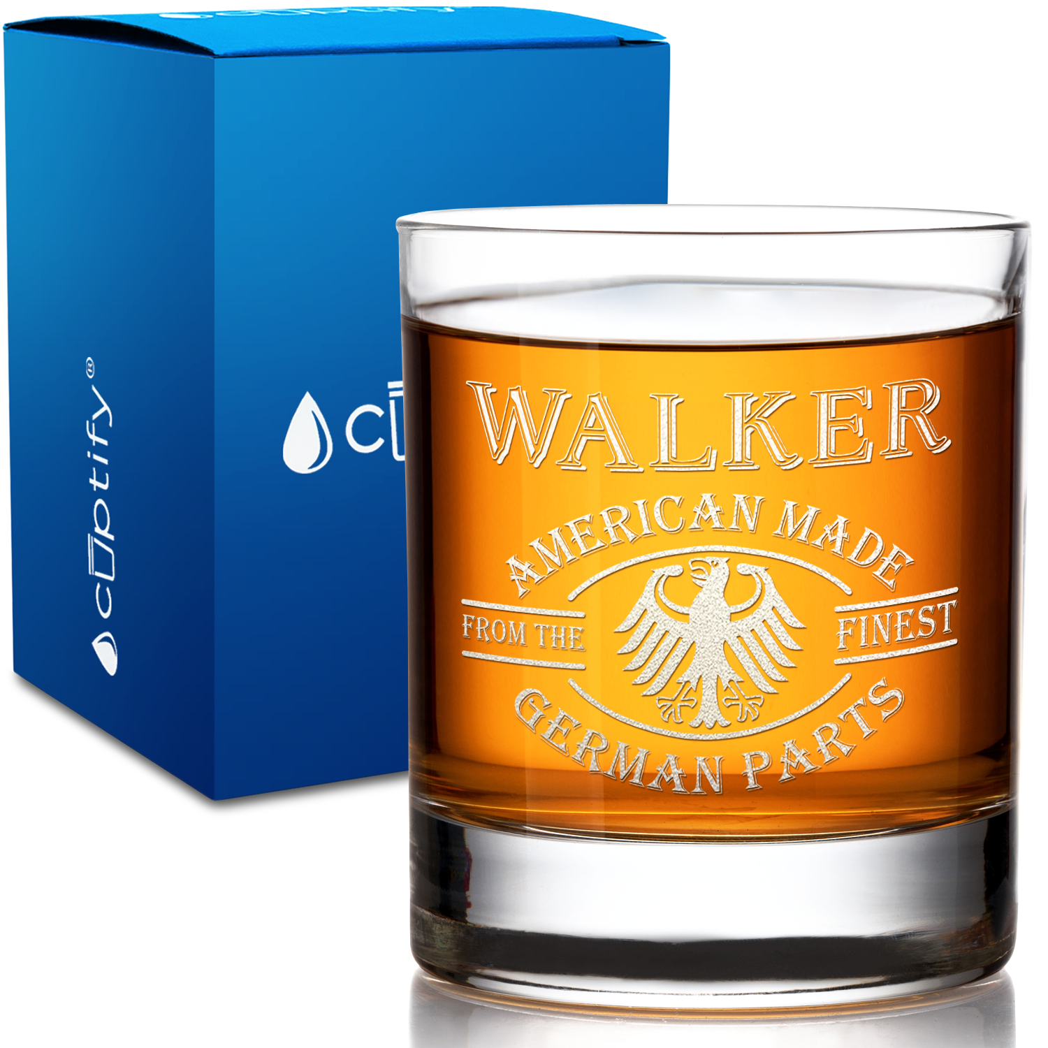 Personalized American From the Finest German Parts on 10.25oz Whiskey Glass