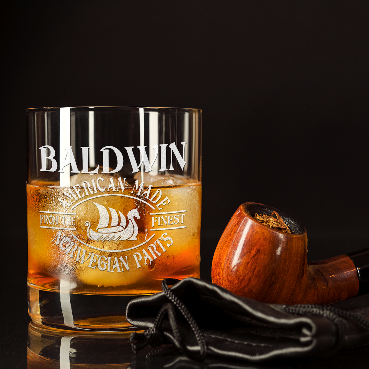 Personalized American From the Finest Norwegian Parts on 10.25oz Whiskey Glass