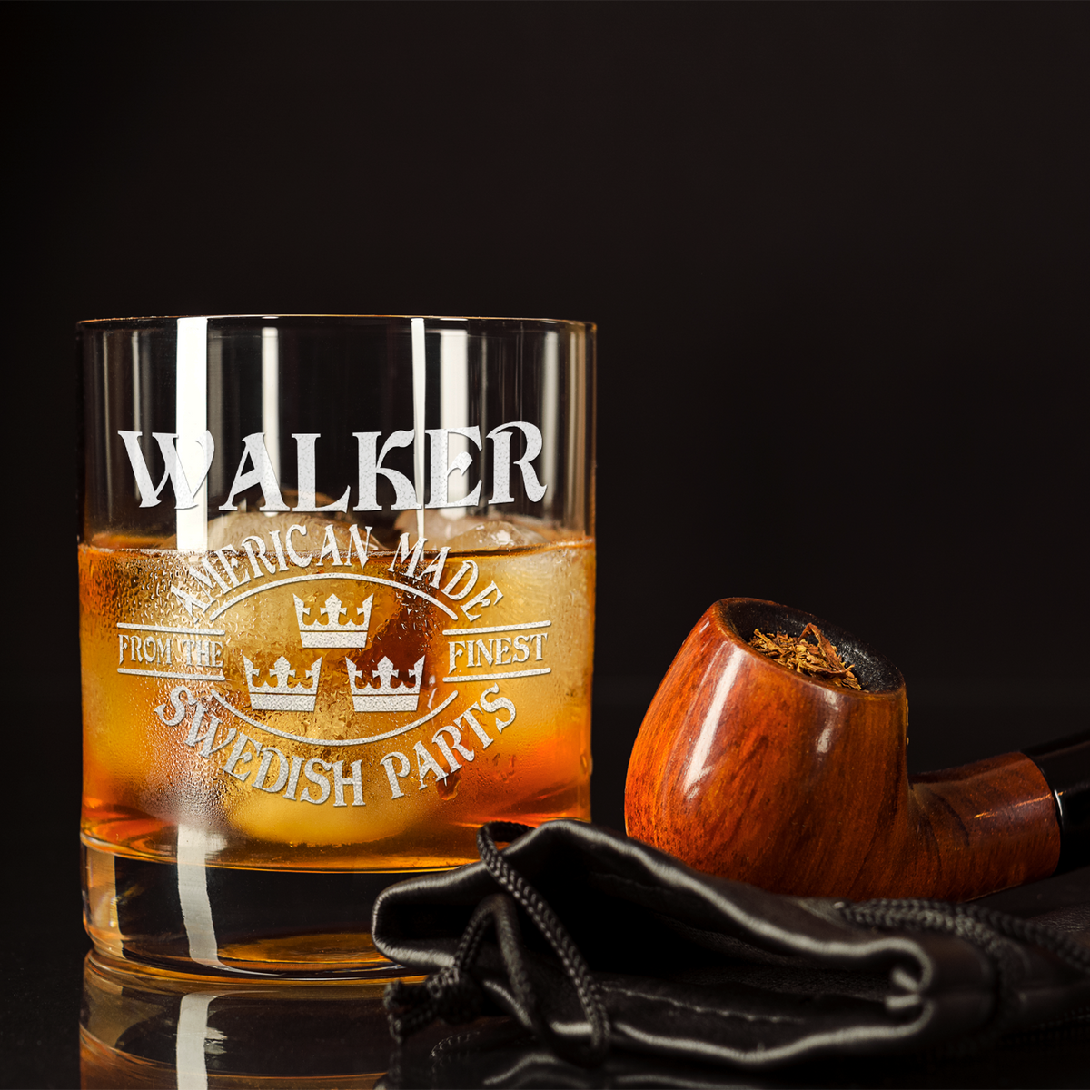 Personalized American From the Finest Swedish Parts on 10.25oz Whiskey Glass