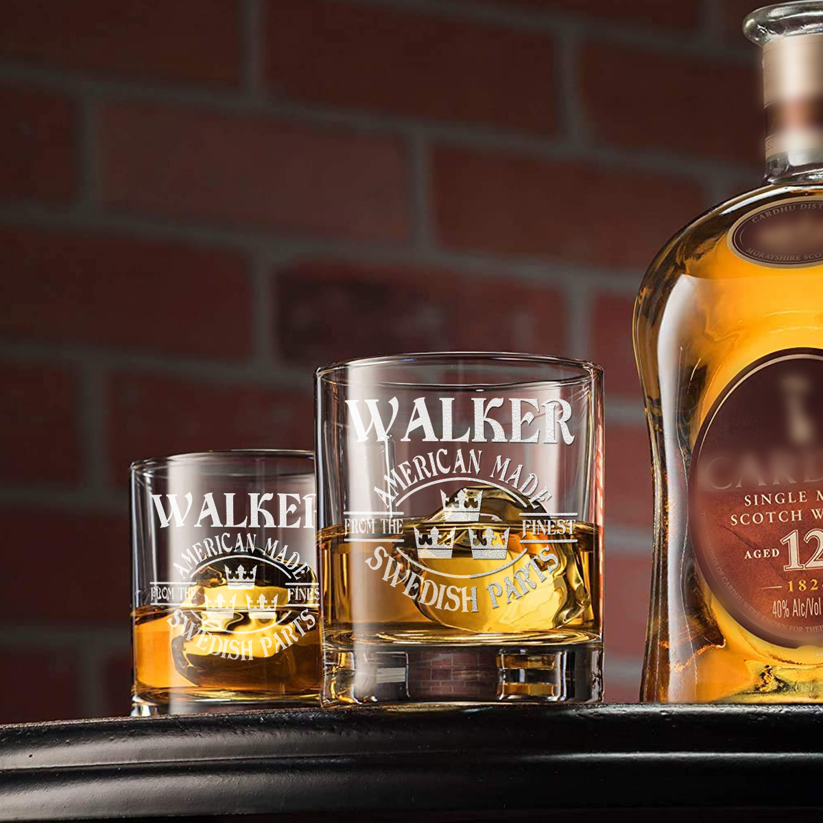 Personalized American From the Finest Swedish Parts on 10.25oz Whiskey Glass