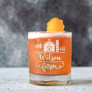 Personalized Family Farm Established on 10.25oz Whiskey Glass