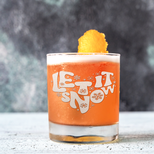 Let it Snow Heart on 10.25oz Whiskey Glass