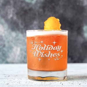 Holiday Wishes on 10.25oz Whiskey Glass