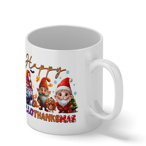 Happy HalloThanksMas Gnome 11oz White Coffee Mug