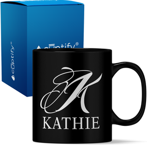 Personalized Script Initial and Name 11oz Coffee Mug