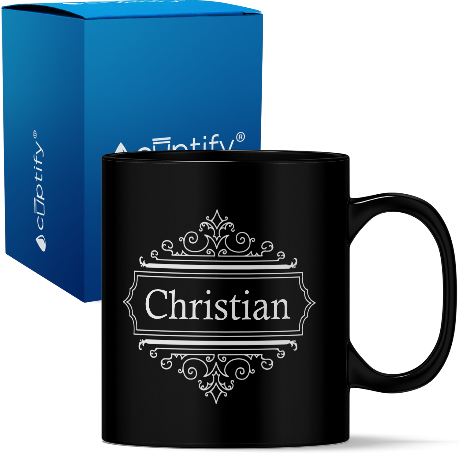 Personalized Crest Border 11oz Coffee Mug