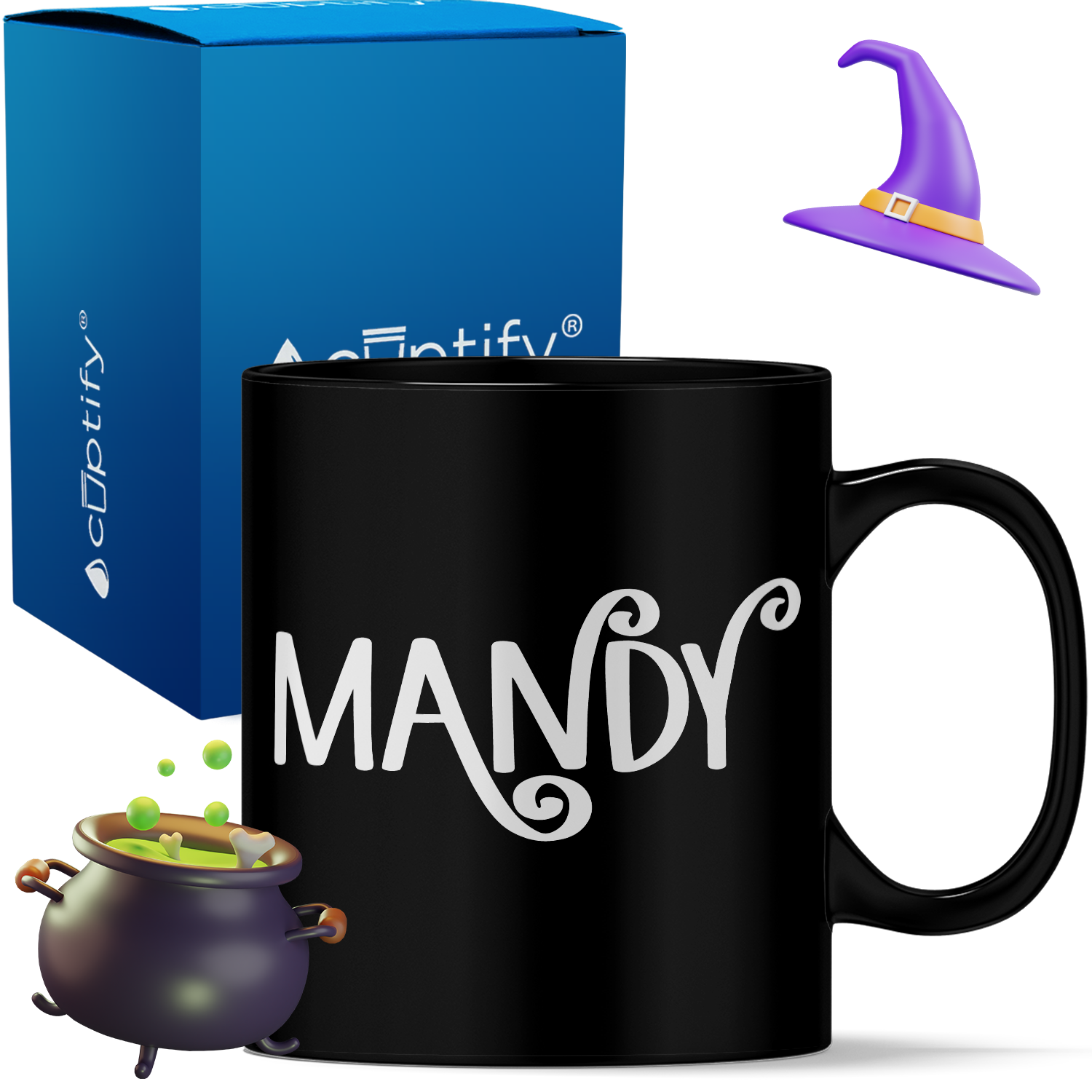 Personalized Curly Spooky Halloween Font 11oz Coffee Mug