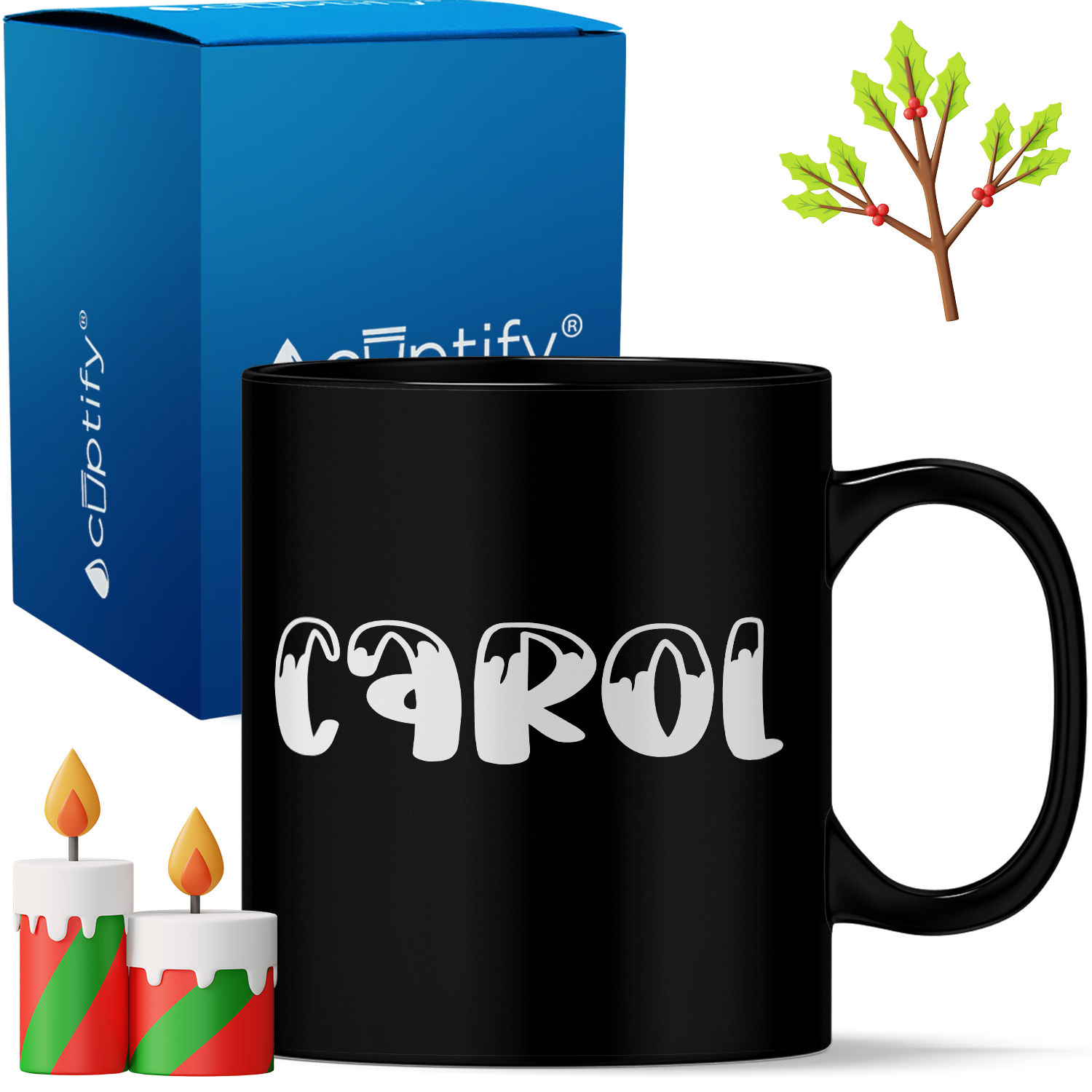 Personalized Frosty Christmas Font 11oz Coffee Mug