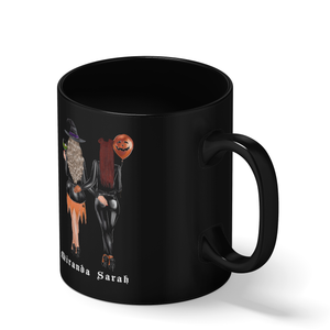 Personalized Best Witches Best Girl Friends on 11oz Ceramic Black Coffee Mug