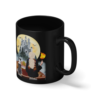 Personalized Halloween is better with a Dog on 11oz Ceramic Black Coffee Mug