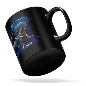 Personalized Flying Best Witches on 11oz Ceramic Black Coffee Mug