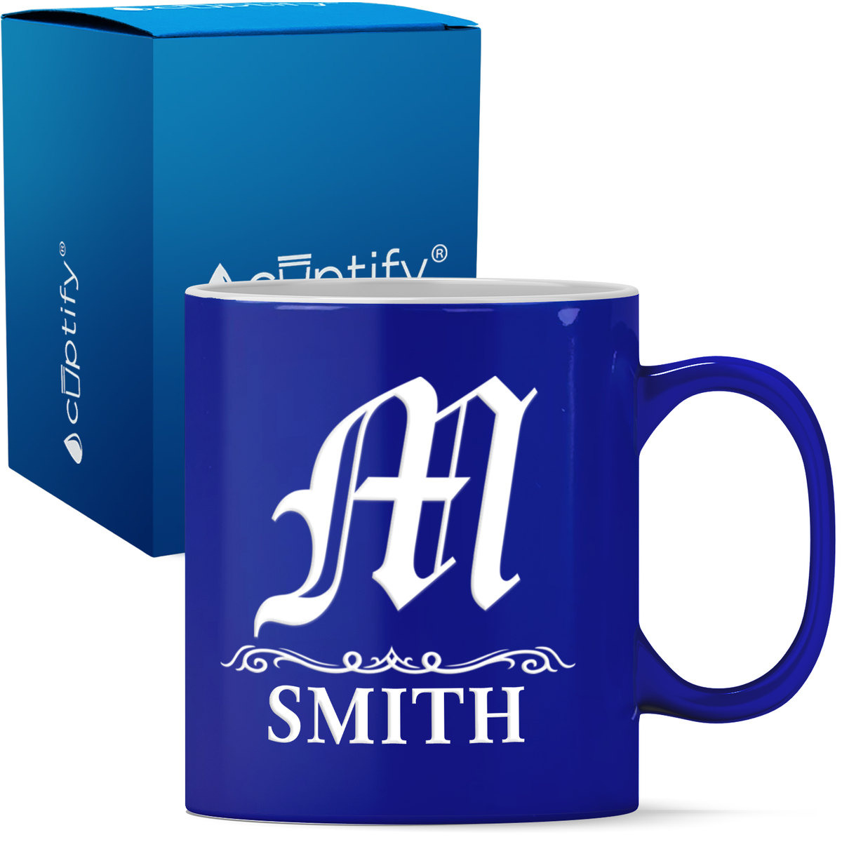 Personalized Gothic Initial 11oz Coffee Mug