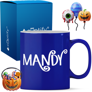 Personalized Curly Spooky Halloween Font 11oz Coffee Mug