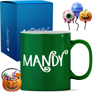 Personalized Curly Spooky Halloween Font 11oz Coffee Mug