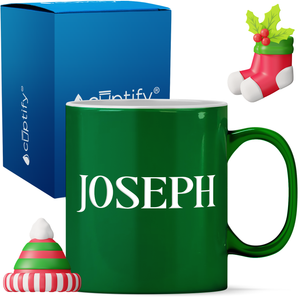 Personalized Merry Christmas Font 11oz Coffee Mug