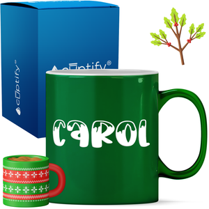 Personalized Frosty Christmas Font 11oz Coffee Mug