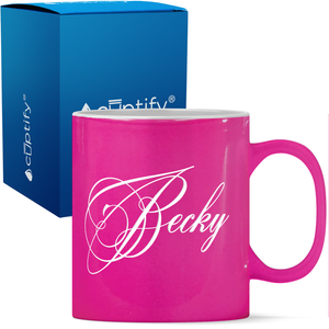 Personalized Decorative Script 11oz Coffee Mug