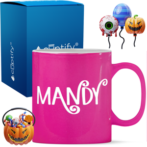 Personalized Curly Spooky Halloween Font 11oz Coffee Mug